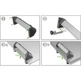 Brennenstuhl Alu-Office-Line Steckdosenleiste 4-fach, für den Schreibtisch schwarz/aluminium, 1,8 Meter Kabel, 60.000A Überspannungsschutz, 2x USB-A
