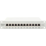 Digitus 10" Patchpanel DN-91612S-EA-G, 12-Port, Cat.6a grau, 1HE, Rack Mount, geschirmt