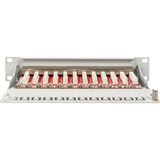 Digitus 10" Patchpanel DN-91612S-EA-G, 12-Port, Cat.6a grau, 1HE, Rack Mount, geschirmt