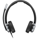 HP Poly Mission 625 kabelgebundenes Stereo-USB-Headset schwarz, USB Type-C und Type-A, PU-Leder-Ohrpolster (Oberflächenmaterial)