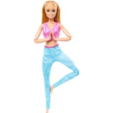 Barbie Made to Move mit pinken Sportoberteil und blauer Yogahose, Puppe