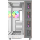 Thermaltake View 380 XL WS ARGB Snow White, Tower-Gehäuse weiß/holz, Tempered Glass x 2, Holz-Struktur