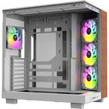 Thermaltake View 380 XL WS ARGB Snow White, Tower-Gehäuse weiß/holz, Tempered Glass x 2, Holz-Struktur