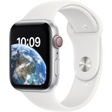 Apple Watch SE (2022), Smartwatch silber, 44mm, Sportarmband, Aluminium-Gehäuse, LTE