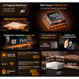 GEEKOM A9 MAX, Mini-PC silber, Windows 11 Pro