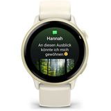 Garmin vívoactive 6, Smartwatch bone/lunargold, 42 mm, Silikon-Armband