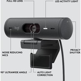 Logitech Brio 500, Webcam schwarz, Graphite