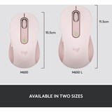 Logitech Signature M650 Wireless, Maus rosa, Größe M, Chromebook zertifiziert
