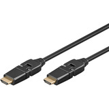goobay High-Speed-HDMI 360° Kabel schwarz/gold, mit Ethernet, 2 m