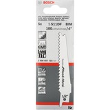 Bosch Säbelsägeblatt S 511 DF Flexible for Wood and Metal, 5 Stück Länge 100mm