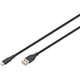Digitus USB 2.0 Silikon-Kabel USB-A > Lightning, MFI zertifiziert schwarz, 2 Meter, PD, Laden mit bis zu 12 Watt