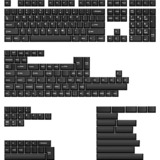 Keychron Cherry Profile Double-Shot PBT Full Keycap-Set - White on Black, Tastenkappe schwarz, 219 Stück, ANSI & UK ISO Layout