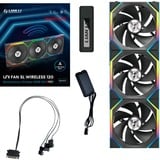 Lian Li UNI FAN SL120 Wireless Reverse 3er-Pack inkl. Controller, Gehäuselüfter schwarz, 124.5 mm