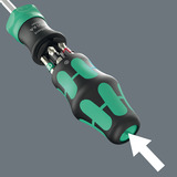 Wera Kraftform Kompakt 28 RA mit Tasche, Bit-Satz schwarz/grün, 6-teilig, 1/4", mit Ratschenfunktion und Edelstahl-Bithalter