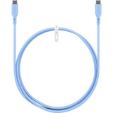 goobay USB 2.0 Silikonkabel blau, USB-C Stecker > USB-C Stecker hellblau, 1,5 Meter, PD 60 Watt
