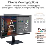 ASUS ProArt PA24US, LED-Monitor 59.94 cm (23.6 Zoll), schwarz, 4K UHD, HDMI, DisplayPort, USB-C, HDR, integriertes Farbmessgerät