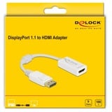 DeLOCK Adapter DisplayPort 1.1 Stecker > HDMI Buchse, passiv weiß, 15cm