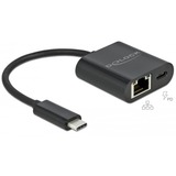 DeLOCK Adapter USB-C > Gigabit LAN, mit PD Anschluss schwarz