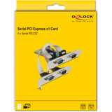 DeLOCK PCI Express x1 Karte zu 4 x Seriell RS-232, Schnittstellenkarte 