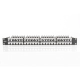 Digitus Modulares High Density Patchpanel, 48-Port, Rack Mount, geschirmt schwarz, 1 HE, für Keystone-Module, mit Beschriftungsfeld