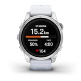 Garmin epix Pro (Gen 2) Standard Edition, Smartwatch weiß/silber, 42 mm, Silikon-Armband