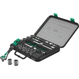 Wera 8100 SA/SC 2 Zyklop Speed-Knarrensatz, 1/4" und 1/2", Werkzeug-Set schwarz/grün, 43-teilig, Speed-Knarre mit schwenkbarem Kopf