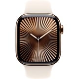 Apple Watch Series 10, Smartwatch gold, Titangehäuse, 42 mm, Sportarmband Polarstern M/L, Cellular