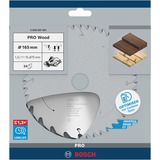 Bosch Professional PRO Wood cordless Kreissägeblatt, Ø 165mm, 24Z Bohrung 15,875mm, für Akku-Handkreissägen