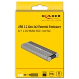 DeLOCK Externes Gehäuse M.2 PCIe mit USB 3.2 Gen 2x2 USB-C, Laufwerksgehäuse 
