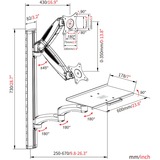 Digitus Arbeitsplatz (Monitor, Tastatur, Maus) Wandmontage, Befestigung/Montage weiß/schwarz