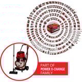 EINHELL Professional TP-VC 36/30 S Auto - Solo, 36Volt (2x18V), Nass-/Trockensauger rot/edelstahl, ohne Akku und Ladegerät