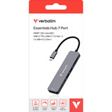 Verbatim USB-C Essentials Multiport-Hub, Card Reader, Dockingstation silber