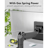 goobay Single-Monitorhalterung Gaming mit Gasdruckfeder schwarz, für Monitore von 17" - 49" (43 - 124cm)