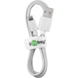 goobay USB 2.0 Kabel, USB-A Stecker > USB-C Stecker weiß, 2 Meter