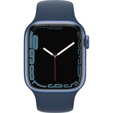 Apple Watch Series 7, Smartwatch blau/dunkelblau, 41 mm, Sportarmband, Aluminium-Gehäuse