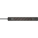 Brennenstuhl Steckdosenleiste 6-fach mit 1x USB-C, 1x USB-A schwarz/anthrazit, 2 Meter, 13.500A Überspannungsschutz