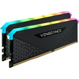 Corsair DIMM 16 GB DDR4-3600 (2x 8 GB) Dual-Kit, Arbeitsspeicher schwarz, CMG16GX4M2D3600C18, Vengeance RGB RS, INTEL XMP