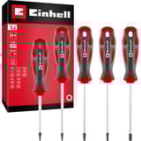 EINHELL Schraubendreher-Set, Außen-Sechsrund 5-teilig rot/schwarz, Ergonomische Zweikomponentengriffe