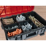 EINHELL Systemkoffer E-Case S-F incl. dividers, Werkzeugkiste schwarz/rot, mit Trennelementen