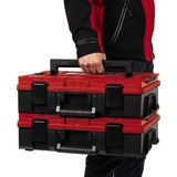 EINHELL Systemkoffer E-Case S-F incl. dividers, Werkzeugkiste schwarz/rot, mit Trennelementen