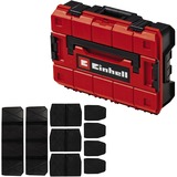 Einhell Systemkoffer E-Case S-F incl. dividers, Werkzeugkiste schwarz/rot, mit Trennelementen