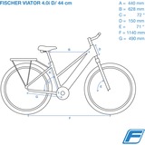 FISCHER Fahrrad Viator 4.1i Damen, Pedelec schwarz (matt), 44 cm Rahmen, 28"