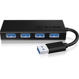 ICY BOX IB-AC6104 USB 3.0 Hub, USB-Hub schwarz