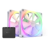 NZXT F140 RGB Core Twin Pack 140x140x26, Gehäuselüfter weiß, 2er Pack, inkl. RGB-Controller, 140 mm