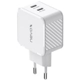 Nevox 65W DUAL USB-C (PD) QC3.0 Ladegerät GaN weiß, PD 3.0, QC 3.0
