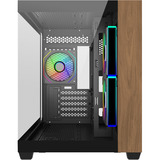 Cooler Master Elite 481 Wood, Tower-Gehäuse schwarz/holz, Tempered Glass x 2