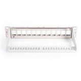 Digitus Modulares Patchpanel, 12-Port, unbestückt grau, 1 HE, für Keystone-Module