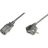 Digitus Netzanschlusskabel schwarz, 0,75 Meter, Kaltgeräte-Buchse, Stecker 90° abgewinkelt