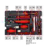 EINHELL E-Case Werkzeugkoffer Renovierung, 78-teilig, Werkzeug-Set schwarz/rot