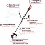 EINHELL Professional Akku-Sense GP-BC 36/430 Li BL-Solo, 36Volt (2x18V), Motorsense rot/schwarz, ohne Akku und Ladegerät